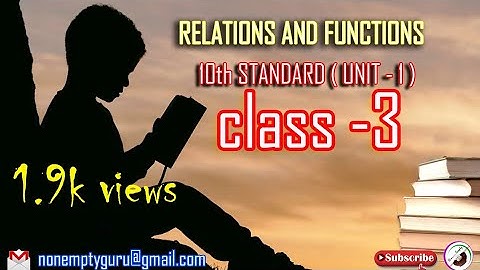 CLASS( 3 ) -10th- Unit 1 -Relations & Functions