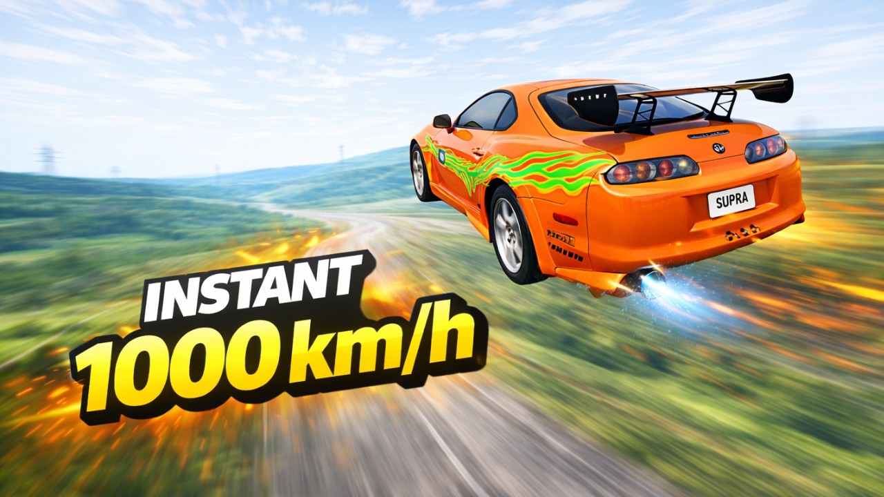 Full Throttle | INSTANT 1000KMPH | BeamNG.drive Epic Crashes & Speed Test  #beamngcrashes