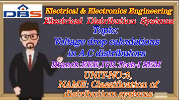 Voltage Drop Calculations In AC Distributors | EEE | Telugu Online Tutorials | DBS Talks
