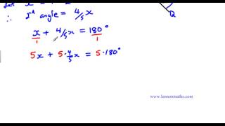 Algebra Linear Equations - Word Problems - Supplementary Angles