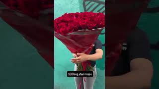 100 long stem roses