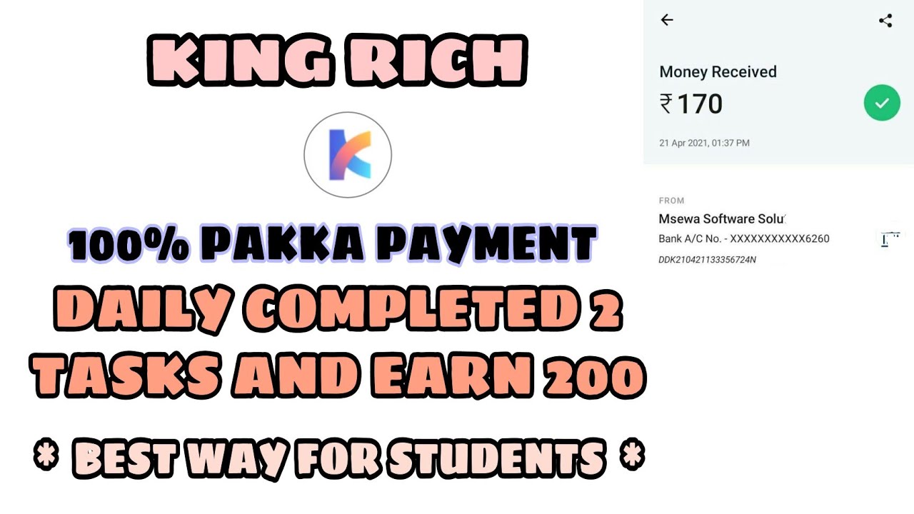 king rich app in telugu || new like app in telugu||PGK Earnings