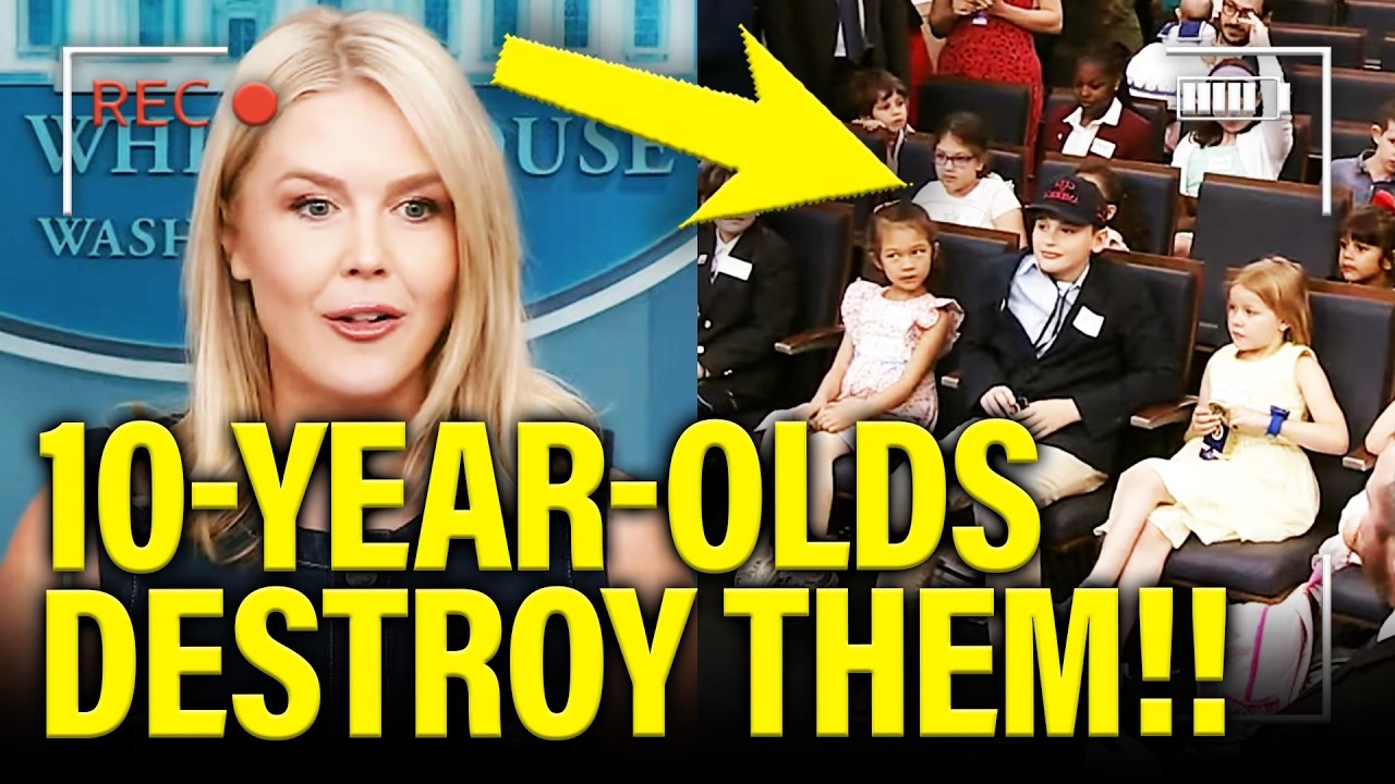 PANICKED White House FACE-PLANTS in Presser BY LITTLE KIDS