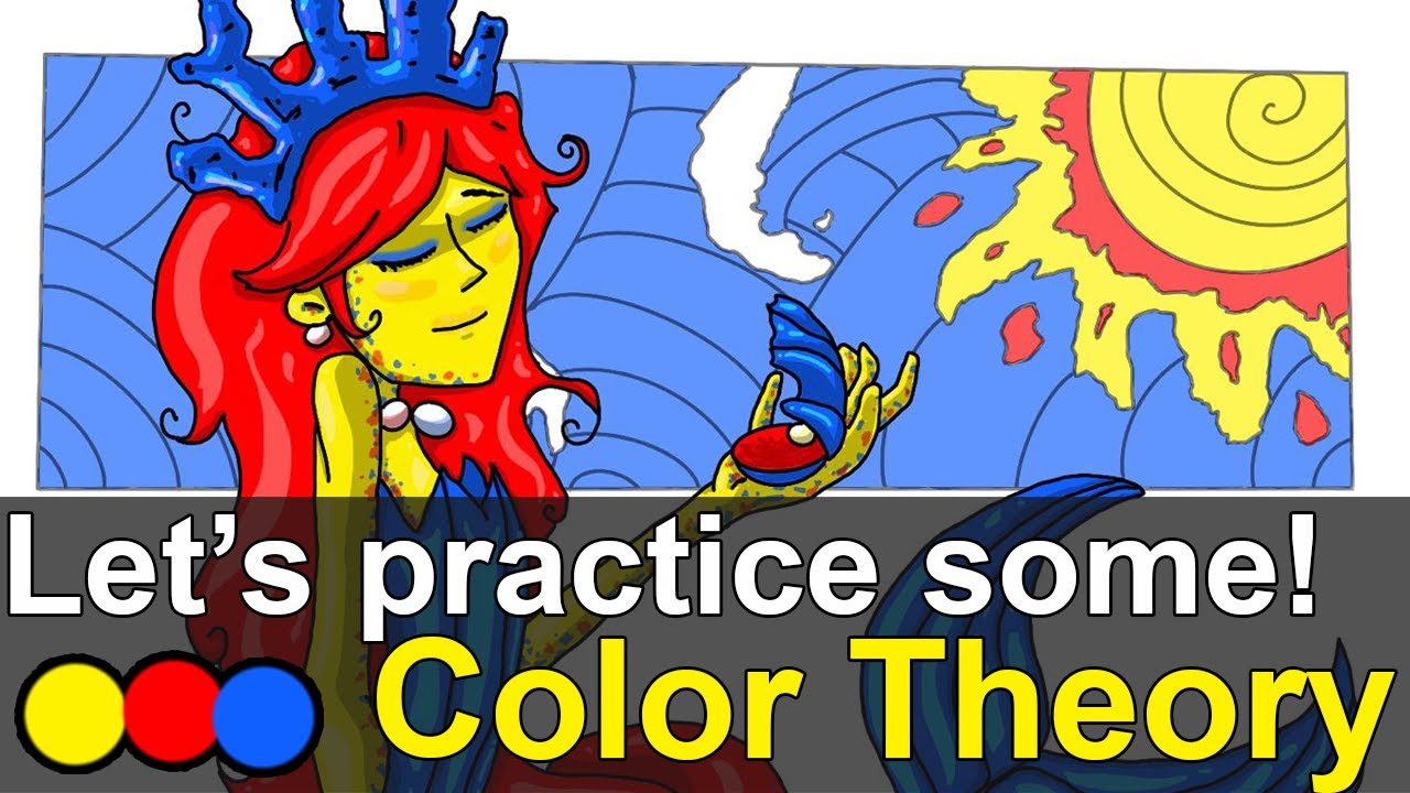Let's draw a mermaid using the color theory. Part 1.