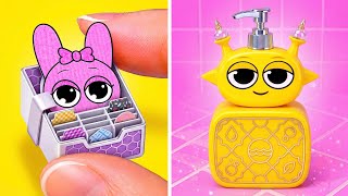 SPRUNKI MINI DIYS BUILD! 💖 Adorable Bathroom Crafts & Room Glow-Up 📦✨