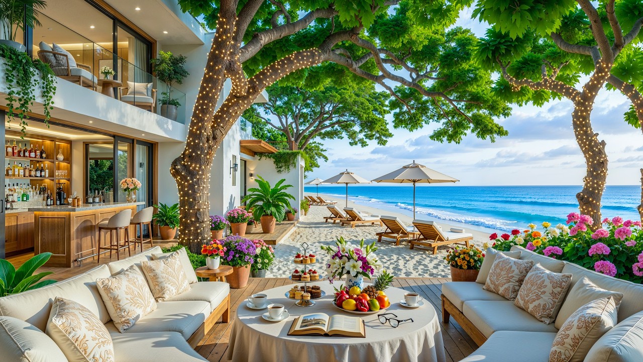 Спокойный джаз на берегу океана для глубокого расслабления | Изысканная фортепианная музыка под н...