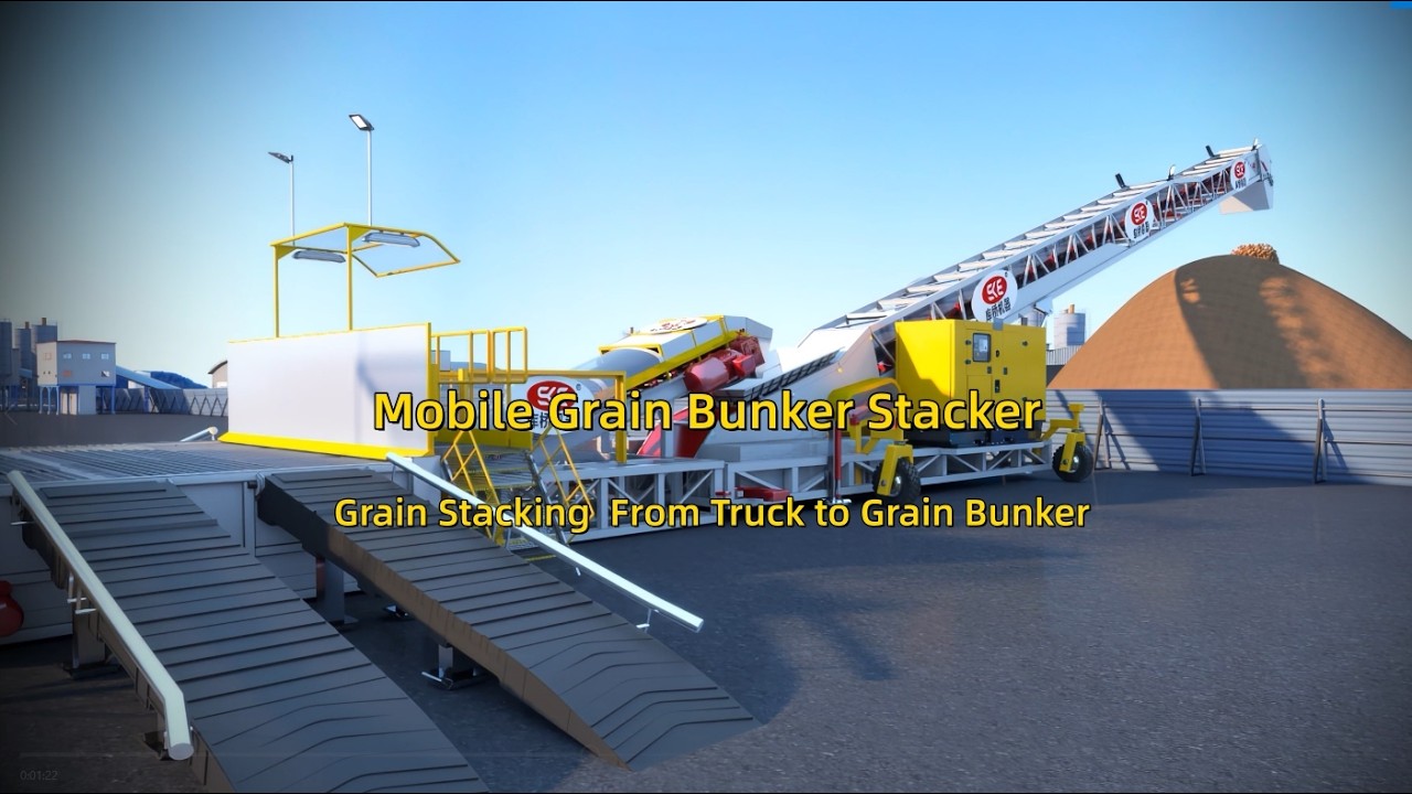 Mobile Grain Bunker Stacker for Pile Stockpiling of Soybeans, Corn, Wheat, Rapeseed, and More Grains