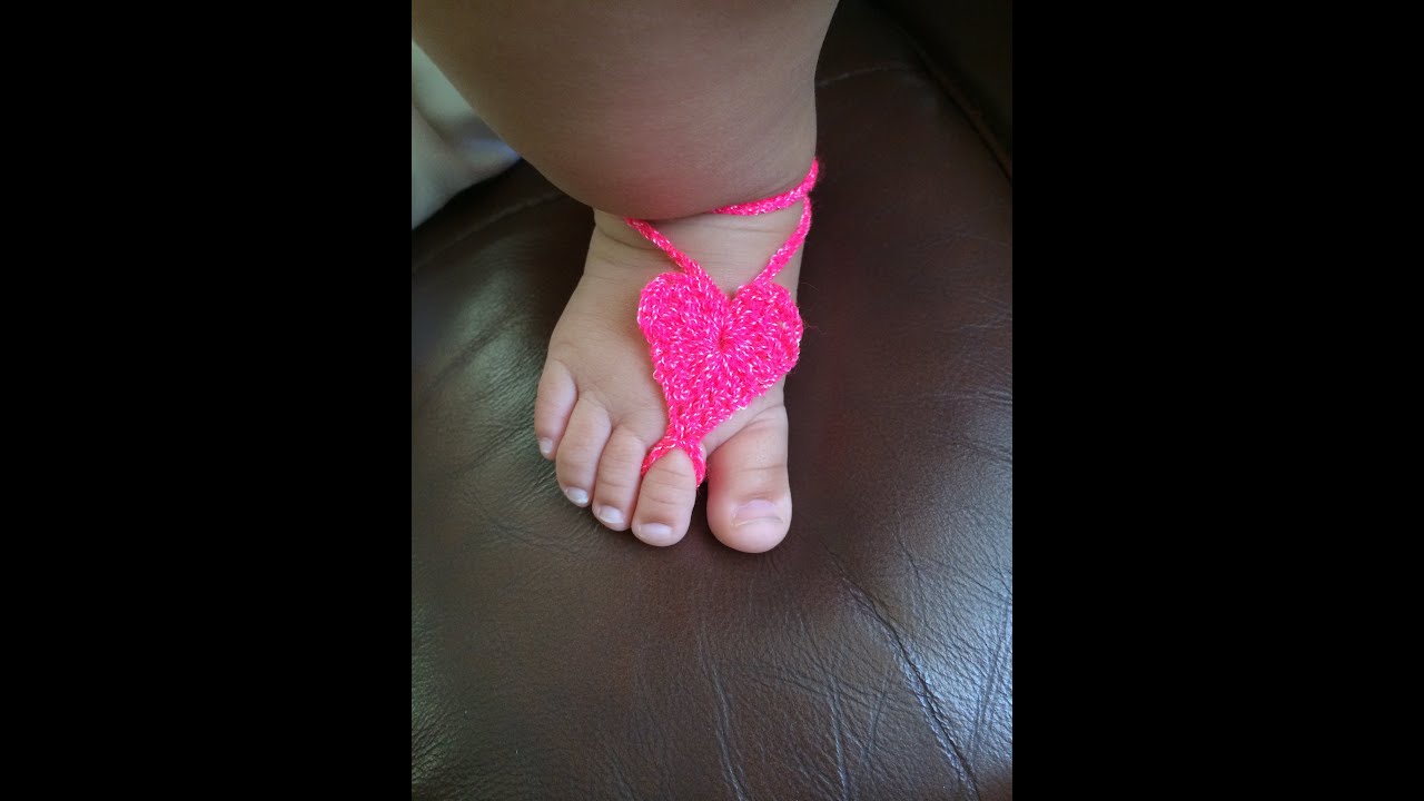 Pulsera De Pie Para Bebe Tejida A Gancho Crochet Barefoot Baby Sandals Youtube