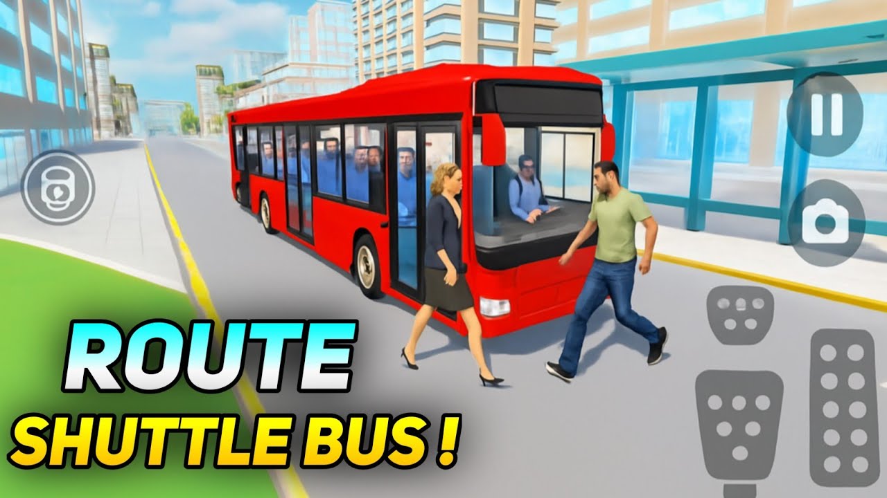 bus game video || route shuttle bus game city side || 