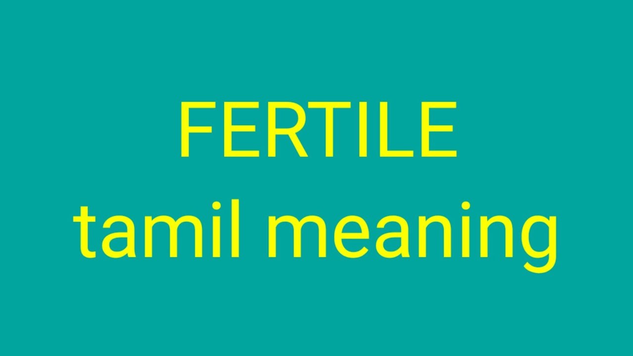 Fertile Tamil Meaning Sasikumar Youtube