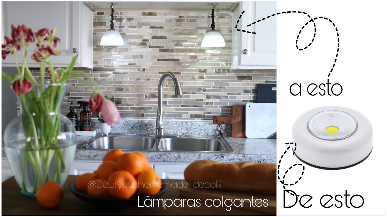 Cómo hacer lámparas colgantes decorar la cocina con materiales reciclados | Deuryissa 🦋 - YouTube