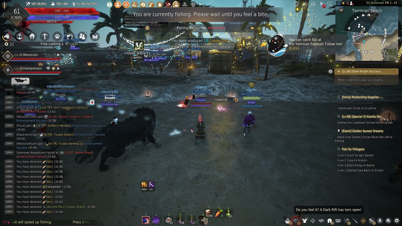 BLACK DESERT   Koi Triple Float Rod Fishing