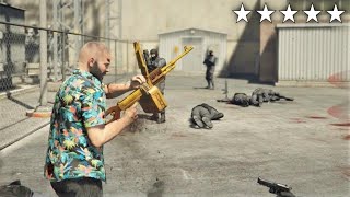 GTA 5 - Michael's FIVE STAR COP BATTLE At LSDWP (GTA V Funny Moments)