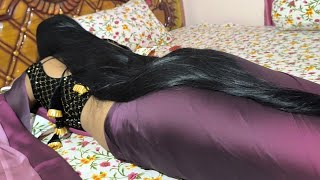 Beautiful Thick & Black Long Hair Play For Slipped Time |