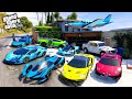 GTA 5 - Stealing Luxury Lamborghini Super Cars with Franklin! (Real Life Cars #180)