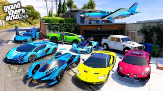 GTA 5  Stealing Luxury Lamborghini Super Cars with Franklin! (Real Life Cars #180)