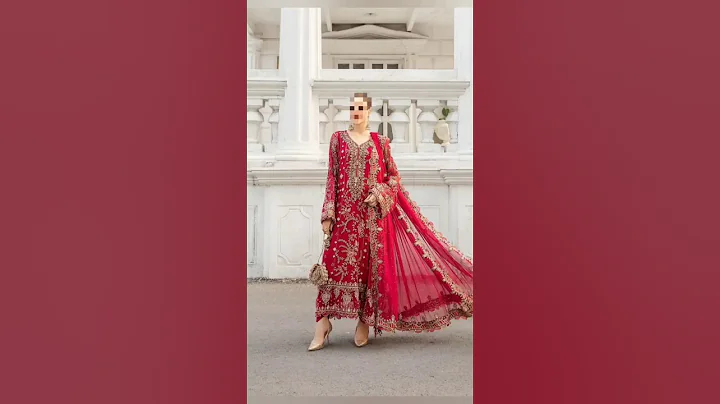 Maria B Chiffon inspired MBC-1098 | Luxury Embroidered Spangle Work Suit | Wedding & Party Wear 2025
