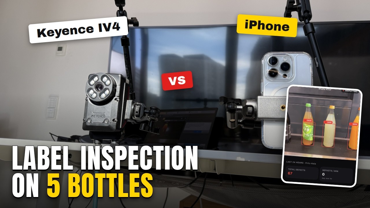 Automated Visual Inspection: Keyence IV4 vs iPhone, 5 Bottle Types