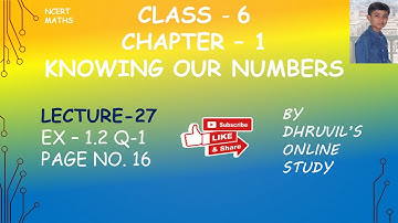 CLASS 6 Maths Chapter-1 Knowing Our Numbers EX-1.2 (Q-1) Page16