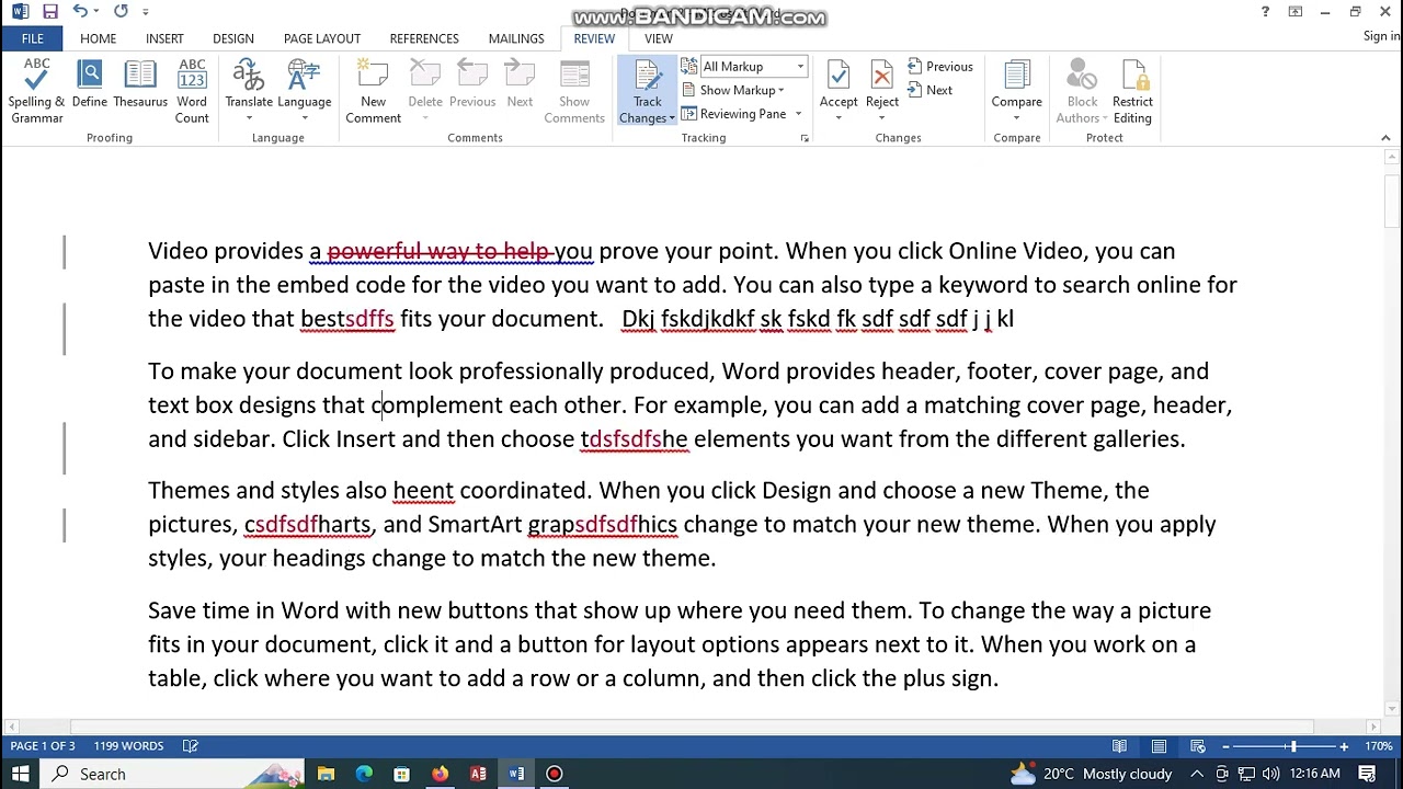 Ms word review tab (use of track changes)  by Manoj Tiwari