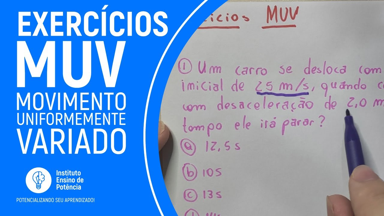 MUV: Resolução de Exercícios - Movimento Uniformemente Variado [Física Enem #5]