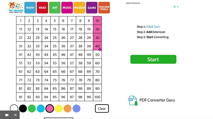 Interactive Hundreds Chart | Toy Theater