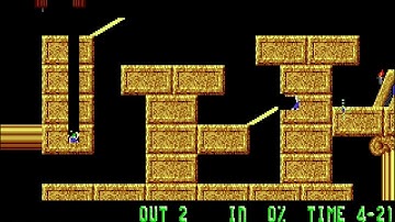Lemmings Mayhem Level 13: The Great Lemming Caper Walkthrough DOS