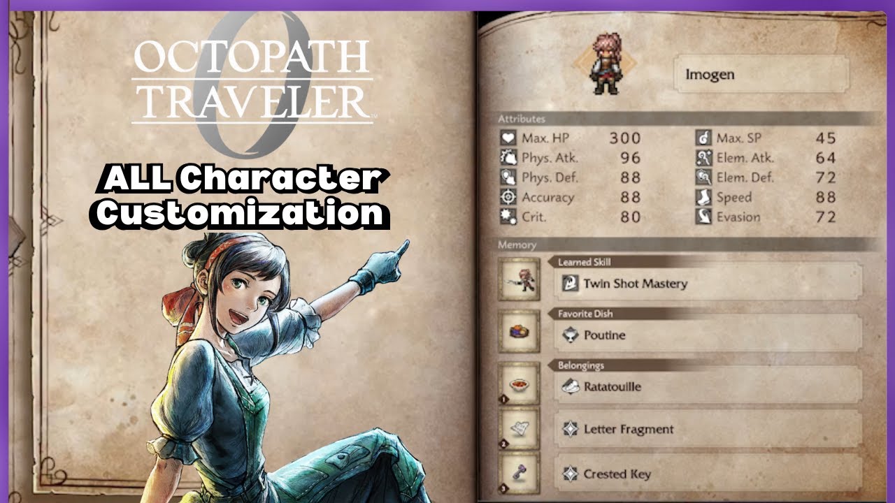 Octopath Traveler 0 – ВСЕ настройки персонажей и демонстрация навыков