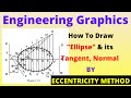 How to draw ellipse using eccentricity method  eg 07 engineeringdrawing engineeringgraphics tamil