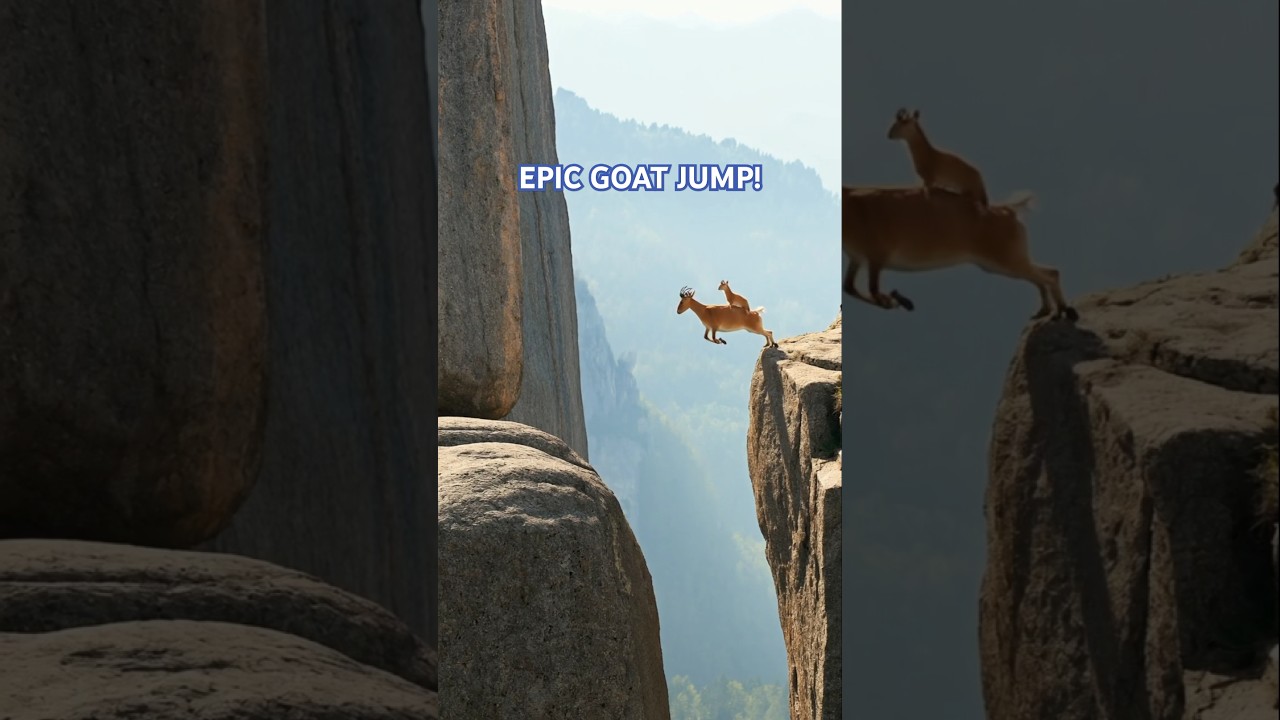 Baby Goat’s EPIC Leap! Mountain Cliffside Jump w/ Mom GOES VIRAL 