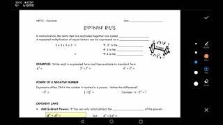 Unit 5 Lesson 1: Exponent Rules
