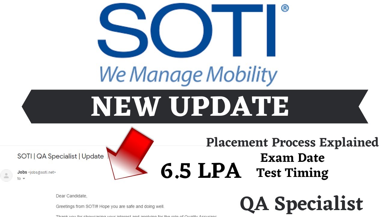 💥New Update!! SOTI India .|6.5 LPA| QA Specialist Engineer| Placement Process update | Response |