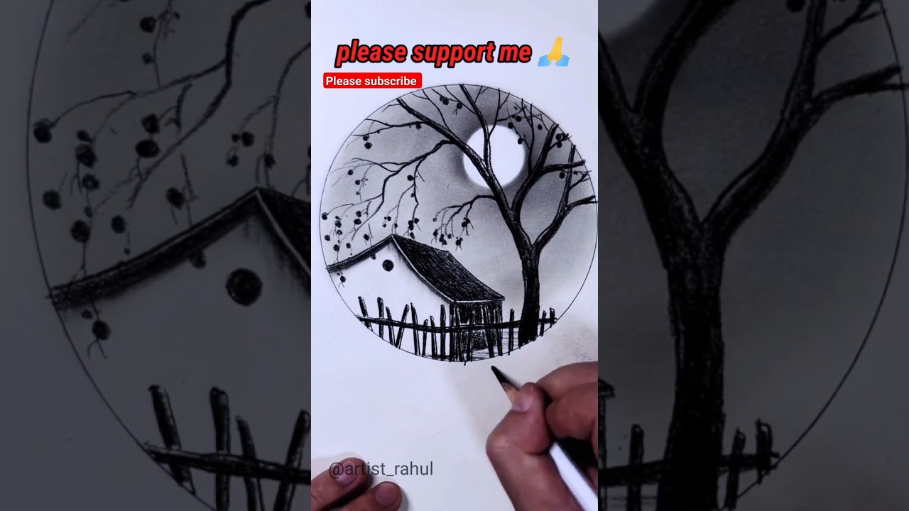 how to draw a scenery 💯 