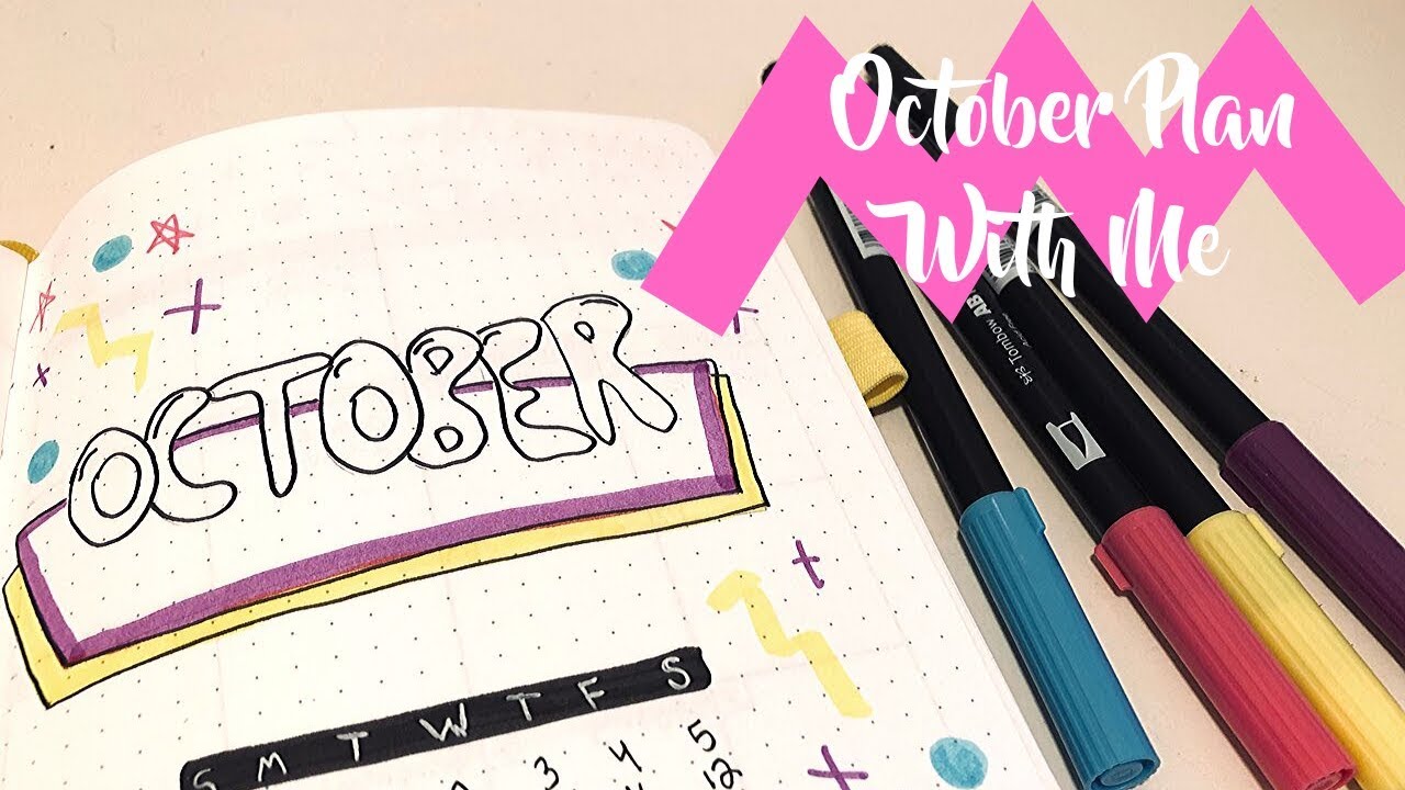 October Plan With Me | BRIGHT & COLORFUL Bullet Journal Theme