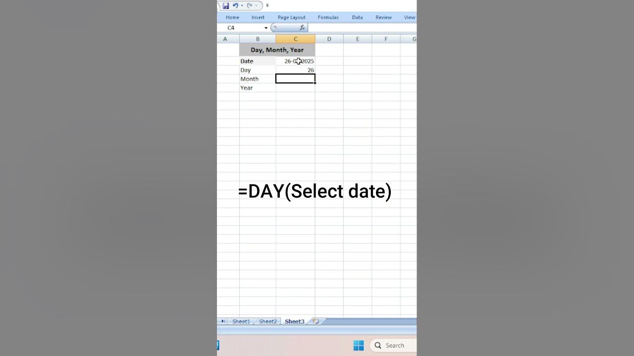 How to used day month year formula in ms excel icntcloudgyan shorts