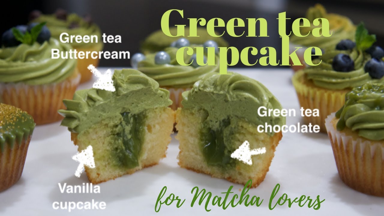 Green Tea Chocolate Filled Matcha Cupcake Recipe ë¹ì°¨ê°ëì ì»µì¼ì´í¬ Easy Creative Baking Youtube