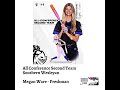 All Conference Second Team  Southern Wesleyan   Megan Ware - Freshman