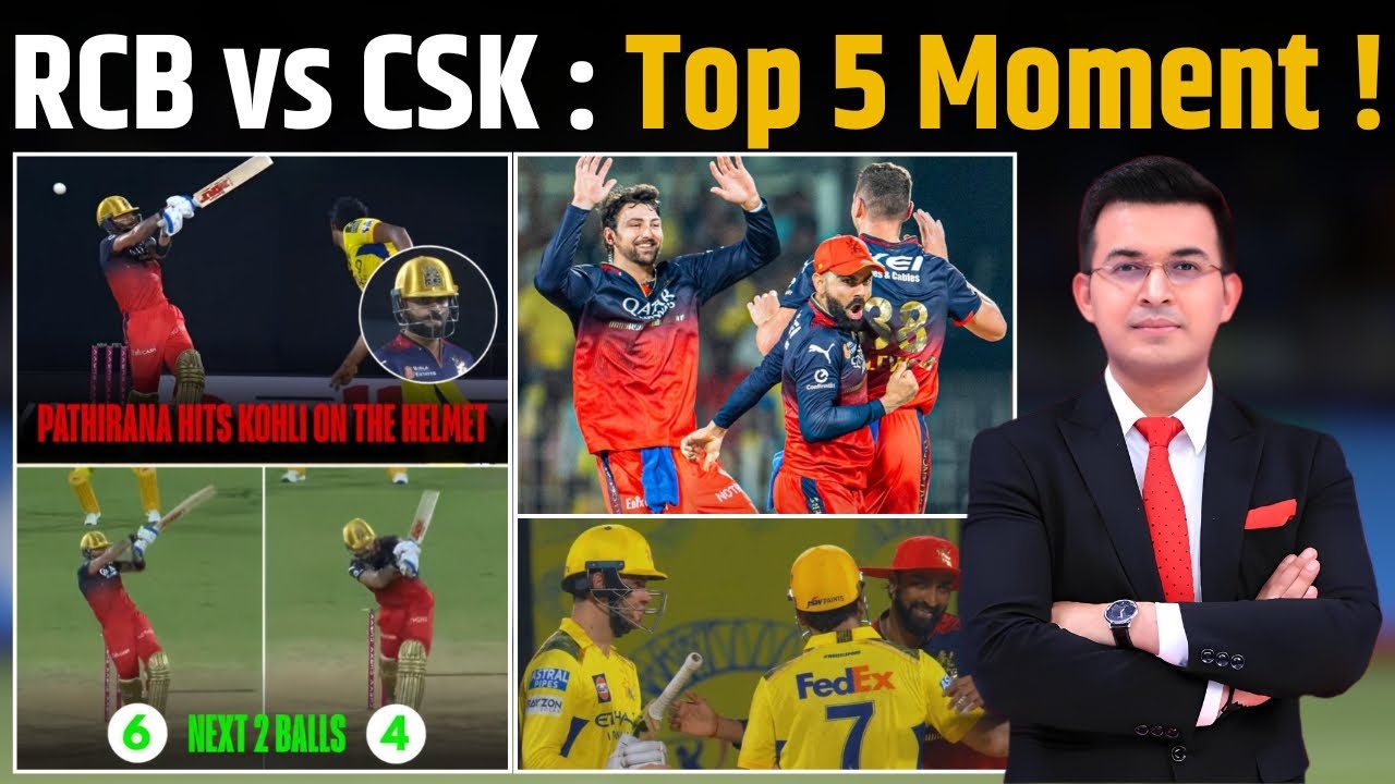 Dhoni की 9 No पर Baiting, Patidar का Catch Drop, Virat vs Pathirana CSK vs RCB के Top 5 Moment !