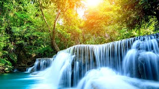 relaxing sleep music for babies with Waterfall sounds, Nature Sounds  healing music for babies