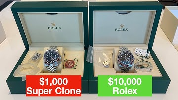 $1,000 Super Clone vs. Rolex GMT Master 2 Pepsi - How to spot a fake Rolex Watch