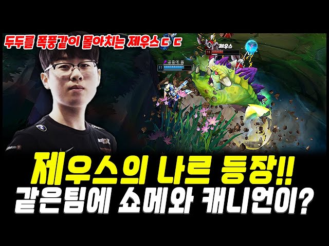 대세챔 나르를 연습중인 제우스와 한화 두두가 만났다!!