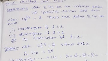 cauchy root test of convergent or divergent of series. bsc math. bbmku and vbu.