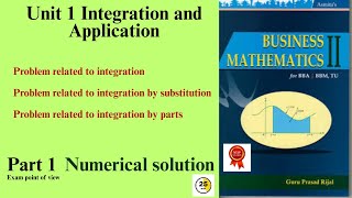 Unit 1 Integration and Application | BBA BBM SECOND SEMESTER | Integration substitution and parts  screenshot 4