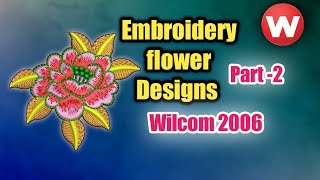 embroidery flower design drawing and punching for beginners Part-2 Wilcom 2006