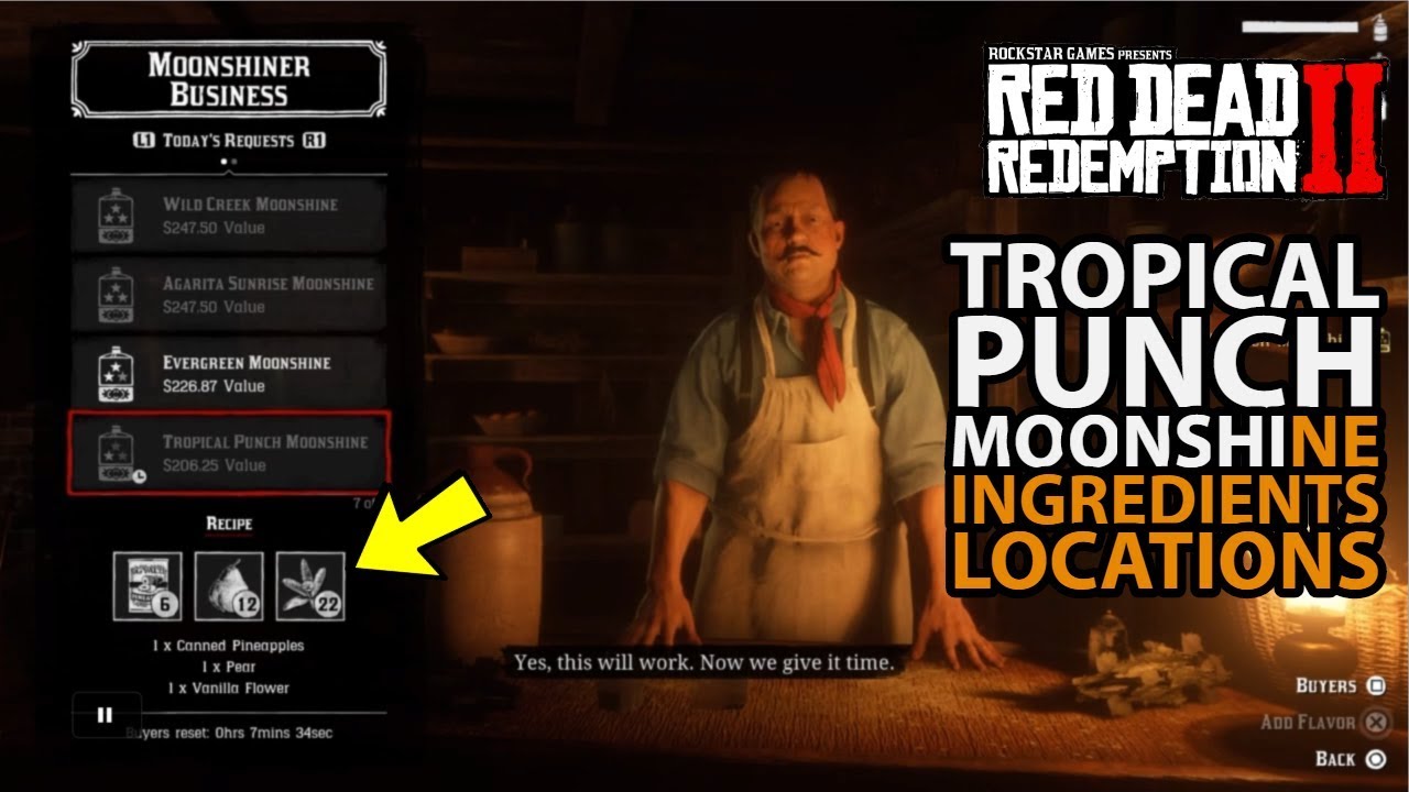 Tropical Punch Moonshine Ingredients Locations in Red Dead Online