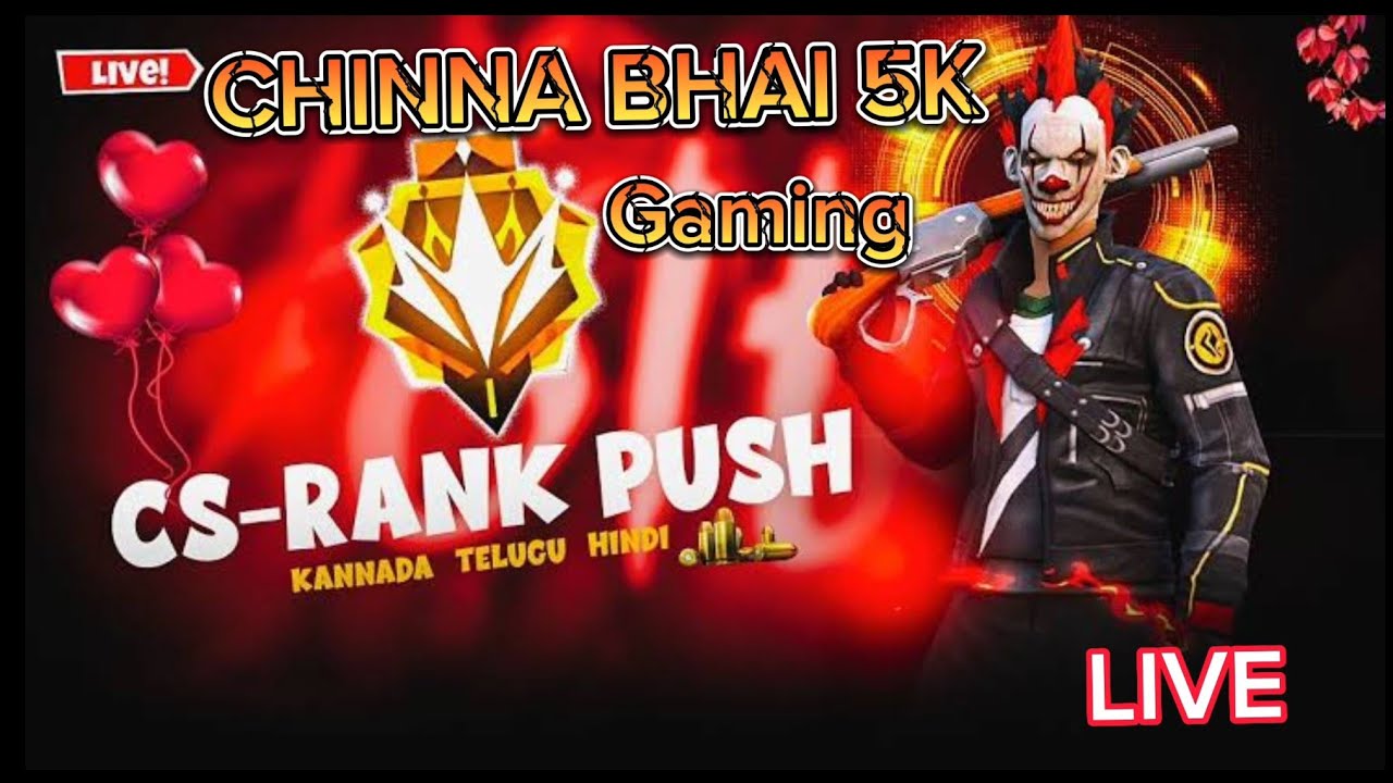 Telugu Free Fire MAX : 👍 CS RANK CHINNA BHAI 5K GAMING LIVE - YouTube