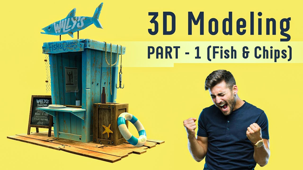 Creating a Fish & Chips 3D Model in Maya - Part 1 - YouTube