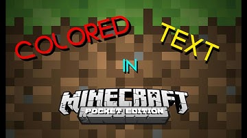 How To Get Colored Text | MCPE Tutorial