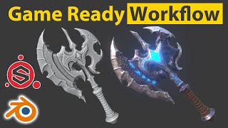 Axe LowPoly Game Ready Modeling Workflow • Blender 3.2 • Substance Painter • Timelapse