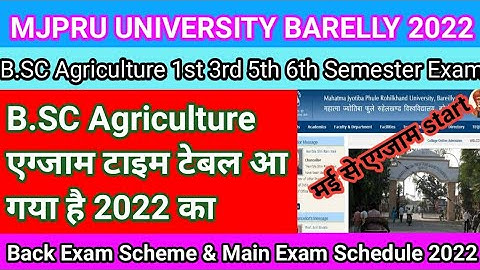 Mjpru B.SC Agriculture 1st 3rd 5th 6th & Main & Back Exam Scheme 2022 | Mjpru B.sc Agriculture Exam